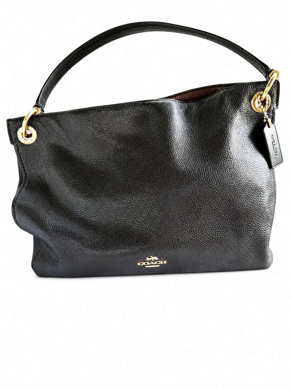 COACH Clarkson Hobo Black Pebbled Leather Shoulder Bag D1981-F24947